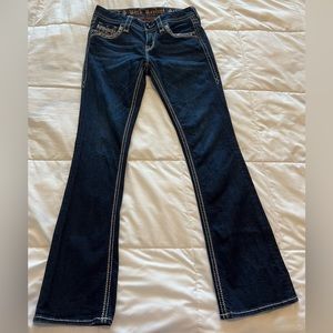 ***SOLD SOLD SOLD *** Like new, Rock revival dark wash boot cut jeans size 26.